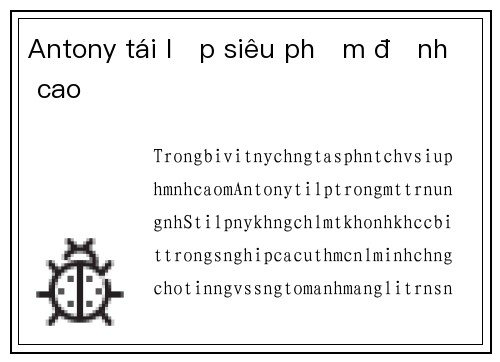 Antony tái lập siêu phẩm đỉnh cao